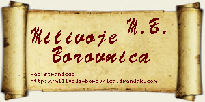 Milivoje Borovnica vizit kartica